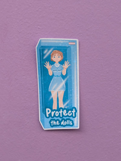 Sticker Protect the dolls - Blue