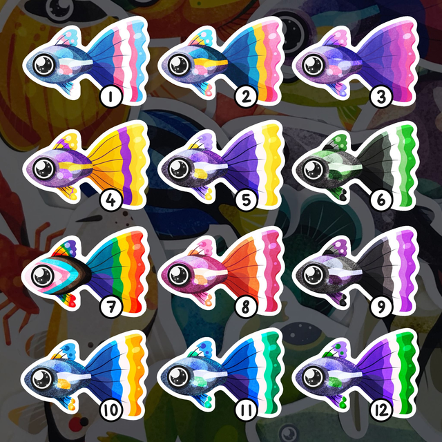 Cece illu · Stickers Guppy Pride