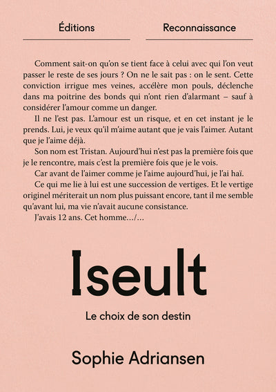 ISEULT : LE CHOIX DE SON DESTIN